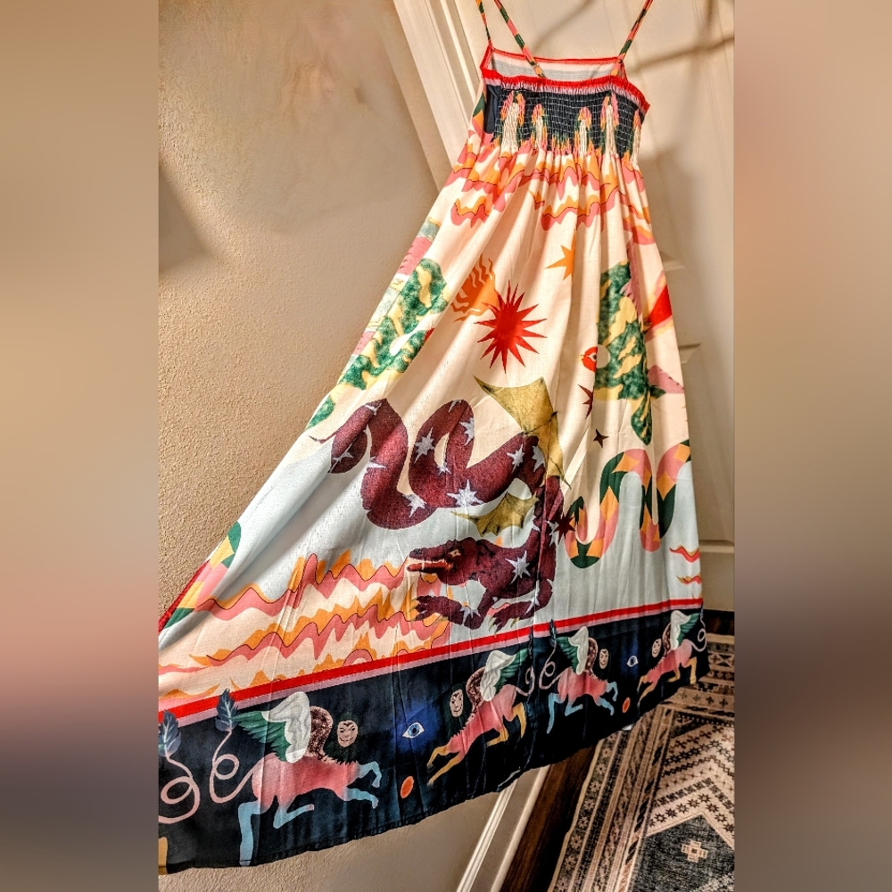 Colorful Abstract Patterned Scarf - Picture 4 of 5